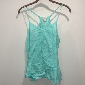 J crew blue linen top